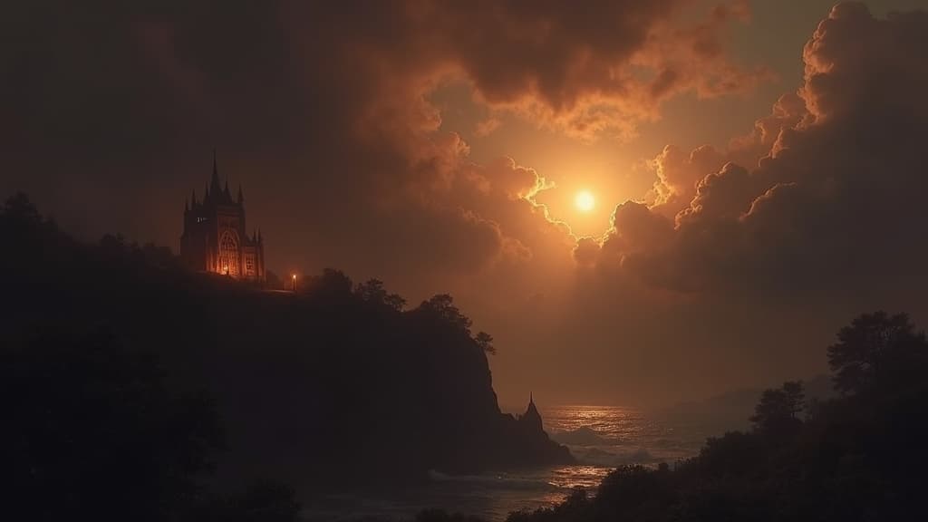 Romantic landscape with stormy atmosphere